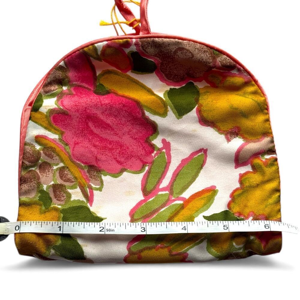 Vintage Kleinerts Cosmetic Bag Floral Pink Multi Compartment Satin Tie MCM - Picture 8 of 11